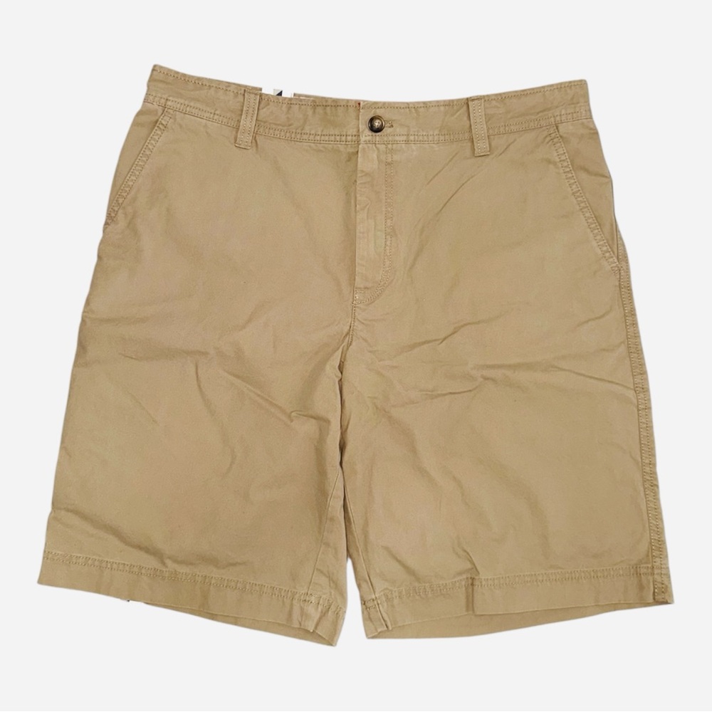 Izod Men's Seaside Poplin Khaki Flat Front Shorts NWT Size 36